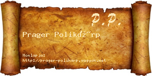 Prager Polikárp névjegykártya
